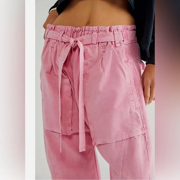 Free People Sky Rider Straight Leg en Rosebloom. - Picture 2 of 7